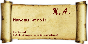 Mancsu Arnold névjegykártya
